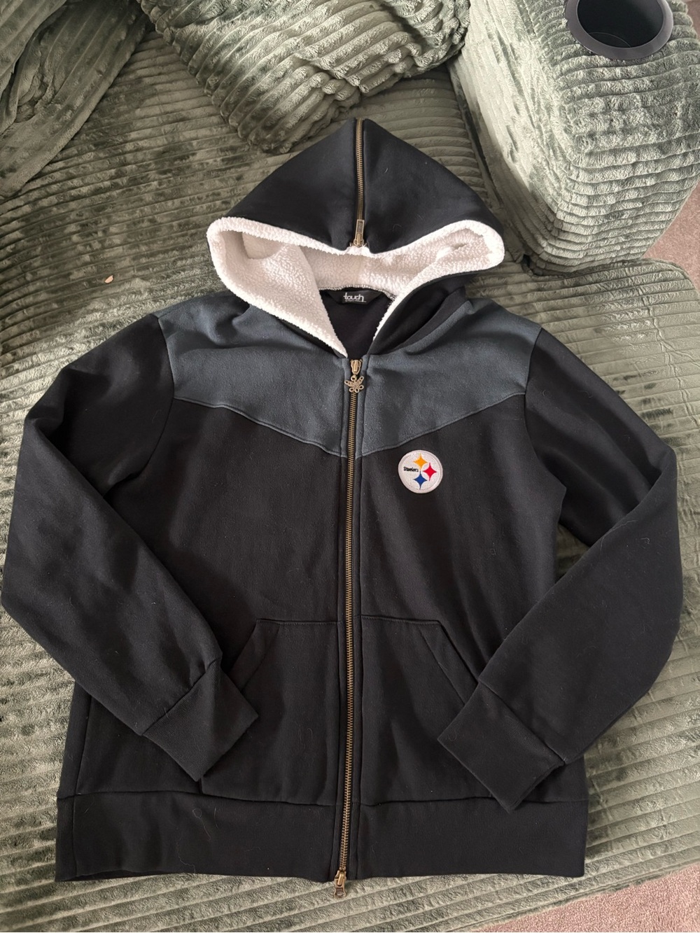 Touch by Alyssa Milano Pittsburgh Steelers Sherpa-Lined Zip-Up Hoodie 🖤💛